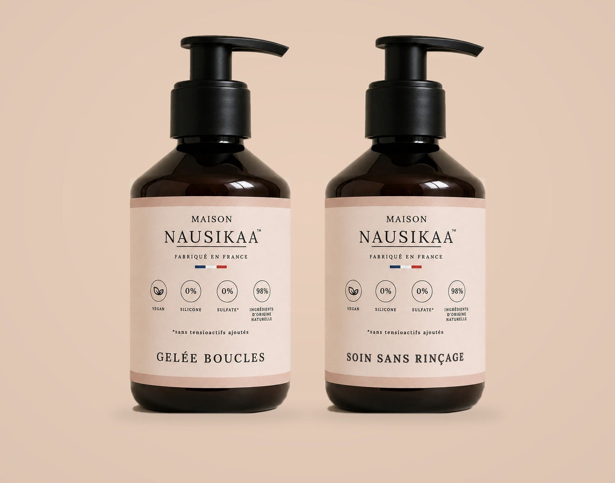 Coffret Duo Boucles Maison Nausikaa® : Soin Sans Rinçage et Gelée Boucles 150 ml pour cheveux bouclés