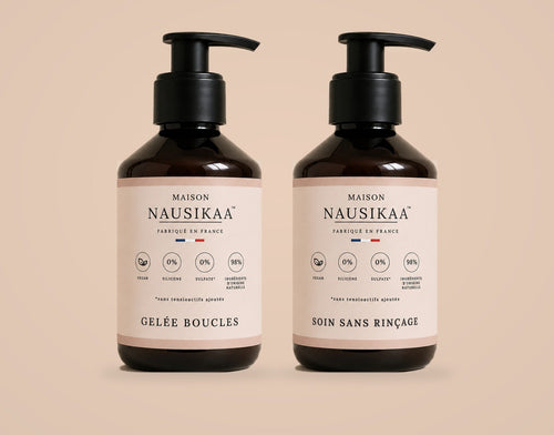 Coffret Duo Boucles Maison Nausikaa® : Soin Sans Rinçage et Gelée Boucles 150 ml pour cheveux bouclés