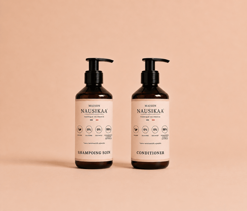 Duo Hydratation | Shampooing & Conditionneur Hydratants - Maison Nausikaa L'élixir du soin capillaire Duo Hydratation | Shampooing & Conditionneur Hydratants → hyper précis (le plus important) * → ajoute le mot - clé SEO (shampoing, masque, etc.) * Maison Nausikaa L'élixir du soin capillaire