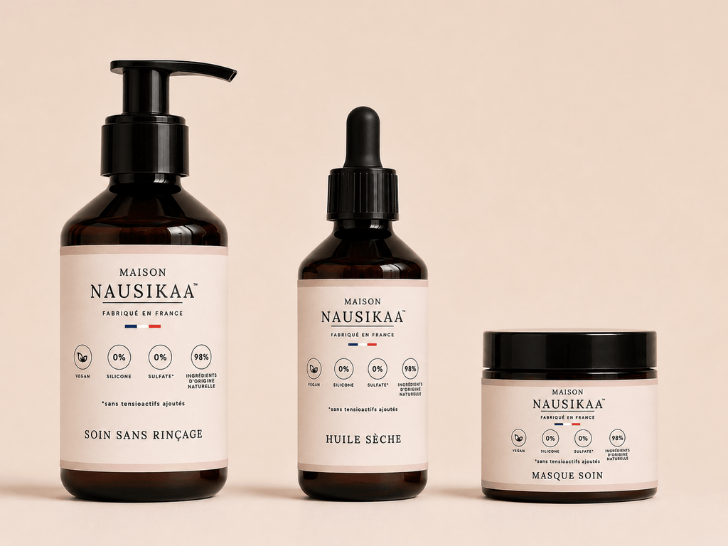 Pack nourrissant – Masque, Soin Sans Rinçage & Huile Sèche | Maison Nausikaa - Maison Nausikaa Pack nourrissant – Masque, Soin Sans Rinçage & Huile Sèche | Maison Nausikaa → hyper précis (le plus important) * Nourrissant → ajoute le mot - clé SEO (shampoing, masque, etc.) * Maison Nausikaa