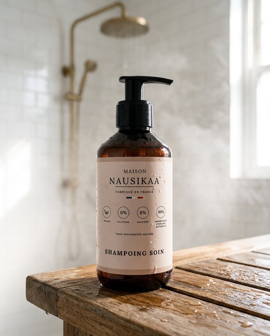 Shampoing soin Hydratant – Rose & Acide Hyaluronique | Maison Nausikaa - Maison Nausikaa Shampoing soin Hydratant – Rose & Acide Hyaluronique | Maison Nausikaa → hyper précis (le plus important) * Hydratant → ajoute le mot - clé SEO (shampoing, masque, etc.) * Maison Nausikaa